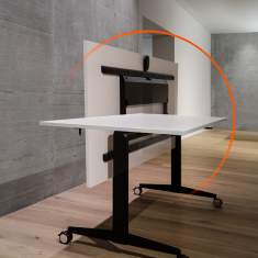 Design Klapptisch fahrbar, Schulungstisch, Klapptische mit Rollen, Echo,