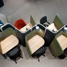Schreibtisch abgeschirmter Arbeitsplatz Call Center Akustik Möbel Schreibtisch Trennewand Orangebox, Akustik Arbeitsplätze Coppice