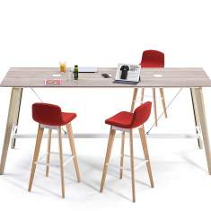 Teamtisch Holz Konferenztisch Büro Konferenztische hoch Orangebox Cubb Teamtische
rechteckige Tischplatte
mit Quertraverse