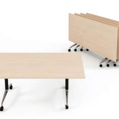 Klapptisch Büro Klapptische Holz Konferenztisch mit Rollen orangebox obvio