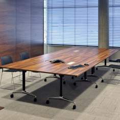 Klapptisch Büro Klapptische Holz Konferenztisch mit Rollen orangebox obvio
