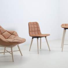 Besucherstuhl Holz Besucherstühle braun Leder Konferenzstühle Cafeteria Stühle, offecct, Bop Wood
