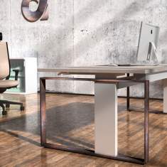 Chefschreibtisch höhenverstellbar Cheftisch Büro, Schreibtisch Exklusiv, Design Bürotisch, Leuwico, iMOVE-F Sitz-/Stehtische