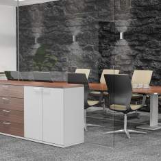 Büroschrank Sideboard mit Schubladen Holz Leuwico, iSCUBE