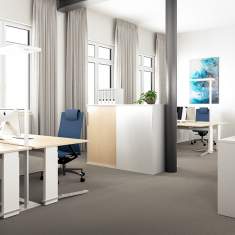 Sideboard Büro Schiebetürschrank Büromöbel Schiebetürschränke Holz, weiss, Leuwico, iSCUBE