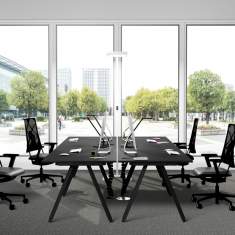 höhenverstellbarer Schreibtisch Kunststoffplatte Bürotisch schwarz Büromöbel, Leuwico, iShape Arbeitstische
höhenverstellbar