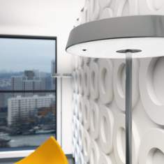 Büro Stehleuchten Edelstahl Design Büroleuchte rund, Belux, KOI-S Stehleuchte