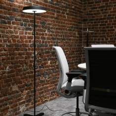 Büro Stehleuchten Edelstahl Design Büroleuchte rund, Belux, KOI-S Stehleuchte