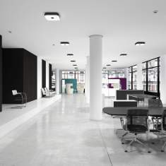 Deckenleuchte dimmbar LED Deckenlampe Büro schwarz, Belux, KOI-Q Deckenleuchte