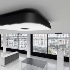Deckenleuchte dimmbar LED Deckenlampe Büro schwarz, Belux, KOI-Q Deckenleuchte