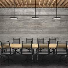 Büro Deckenleuchten schwarz Pendelleuchte  LED Büroleuchte, Belux, KOI-Q Pendelleuchte