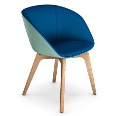 Besucherstuhl Holz Besucherstühle kompakter Clubsessel wohnlich Konferenzstuhl blau Sedus, on spot cosy