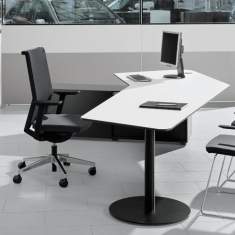 Weißer Schreibtisch modern Büromöbel PC Schreibtische weiß Bene, Consult