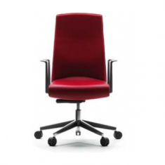 Bürostuhl, Design, hoher Rücken, Leder, rot | Bürodrehstuhl, AKABA, Muga