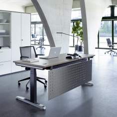 Schreibtisch Holz Metall Lochgitter Schreibtische  Hund, Thales Steh-/Sitztisch Premium