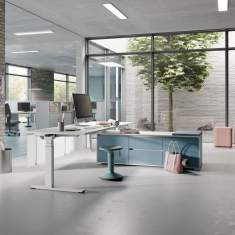 Höhenverstellbarer Schreibtisch Büro Schreibtische Holz Palmberg CREW