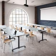 Klapptische für Büro Schulungsraum, Klapptisch  fahrbar, Schulungstisch, Palmberg, KLAPPTISCH