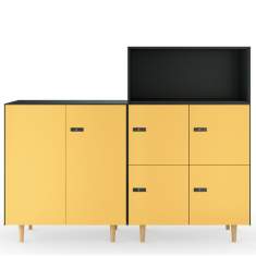 Schliessfächerschrank gelb Schliessfächerschränke Holz Büro Volum Art Schliessfächer