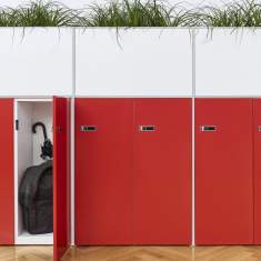 Schliessfächerschrank rot Schliessfächerschränke Holz Büro Volum Art Schliessfächer