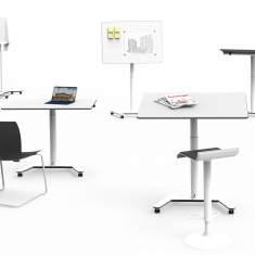 Multifunktionstisch Whiteboard Rednerpult Identi All-in-One Sitz-Stehtisch dinamica solo