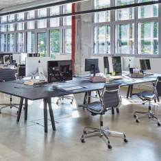 Vitra Stuhl Bürodrehstuhl Leder Bürostuhl Design vitra, Alu-Chair EA 117 / 118 / 119