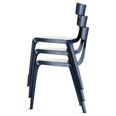 Besucherstuhl schwarz Besucherstühle Kunststoff Konferenzstuhl Cafeteria Stuhl stapelbar VS Stakki