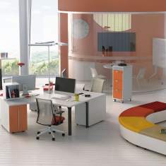 Eckschreibtisch Büro Büromöbel Schreibtische weiß HAWORTH, Epure Tischsystem