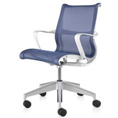 Konferenzstuhl drehbar Drehstuhl blau Bürostuhl ergonomisch Bürostühle, Herman Miller, Setu  Bürodrehstuhl