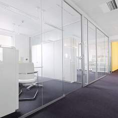 Glastrennwand Büro Akustikbox Glas Trennwand, König + Neurath, Akustik Trennwandsystem HORIZONTE