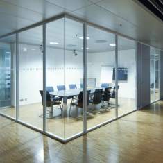Glastrennwand Büro Akustikbox Glas Trennwand, König + Neurath, Akustik Trennwandsystem HORIZONTE