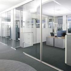 Glastrennwand Büro Akustikbox Glas Trennwand, König + Neurath, Akustik Trennwandsystem HORIZONTE
