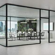 Glastrennwand Büro Akustikbox Glas Trennwand, König + Neurath, Akustik Trennwandsystem HORIZONTE