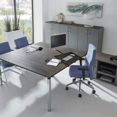 Quadratischer Schreibtisch exklusiv Büromöbel große Schreibtische Holz, fm Büromöbel, all in one - fm 22/24