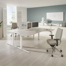 Weißer Schreibtisch groß höhenverstellbar  weiße Büro Schreibtische | flexible Büromöbel, fm Büromöbel, all in one - fm 69