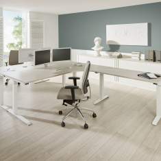 Schreibtisch Eckmodul Eckschreibtisch creme weiß Bürotisch moderne Büromöbel, fm Büromöbel, all in one - fm 69