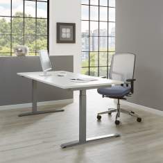 Weißer Schreibtisch | Büro Schreibtische höhenverstellbar | ergonomische Büromöbel, fm Büromöbel, all in one - fm 69