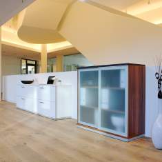 Schiebetürschränke Büro Aktenschrank, Glasfronten, Holz, fm Büromöbel, Endless Schiebetürschrank