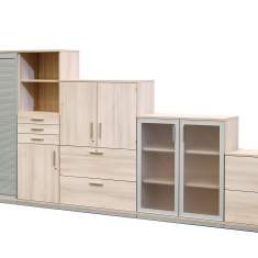 Regalschrank mit Türen Büroregal Holz, fm Büromöbel, Endless Türschranke