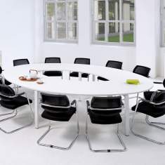 Konferenztisch weiss, fm Büromöbel, Konferenztische rund