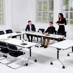 Schulungstisch, klappbar, mit Rollen, Klapptisch kunstharz, fm Büromöbel, Mobile Klapptische