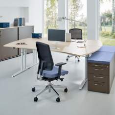 Drehstühle Büro blau Bürostühle mit Armlehnen, fm Büromöbel, NetGo