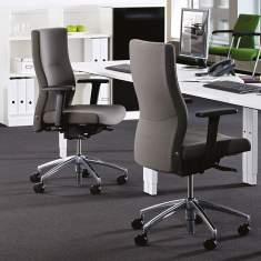 Bürostühle mit Armlehnen Schreibtischstühle grau, fm Büromöbel, Startup2