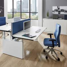 Bürostühle mit Armlehnen Schreibtischstühle blau, fm Büromöbel, Startup2