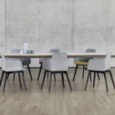 Besucherstuhl Holz Besucherstühle grau Konferenzstuhl Konferenzstühle Cafeteria Stühle, Hunziker, Tono
