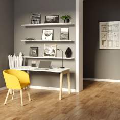 Loungesessel gelb Sessel Lounge Holz Besucherstuhl Nowy Styl Naudu