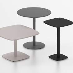 Kantinen Tisch Caffe Tisch Säulentisch quadratisch Beistelltisch Nowy Styl MeeThink
abgerundete Tischplatte