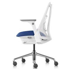 Design Bürostuhl blau Bürostühle mit Armlehnen, Exklusiv Netzrücken weiss Herman Miller, SAYL Bürodrehstuhl