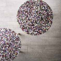 Designer Beistelltisch Holz Beistelltische rund Tischplatte Plastik Skandiform Tinnef