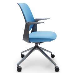 Drehstuhl blau Konferenzstuhl mit Rollen Konferenzstühle profim TrilloPro
