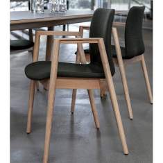 Besucherstuhl schwarz Besucherstühle mit Armlehnen Konferenzstuhl Holz Hunziker Mood Classic